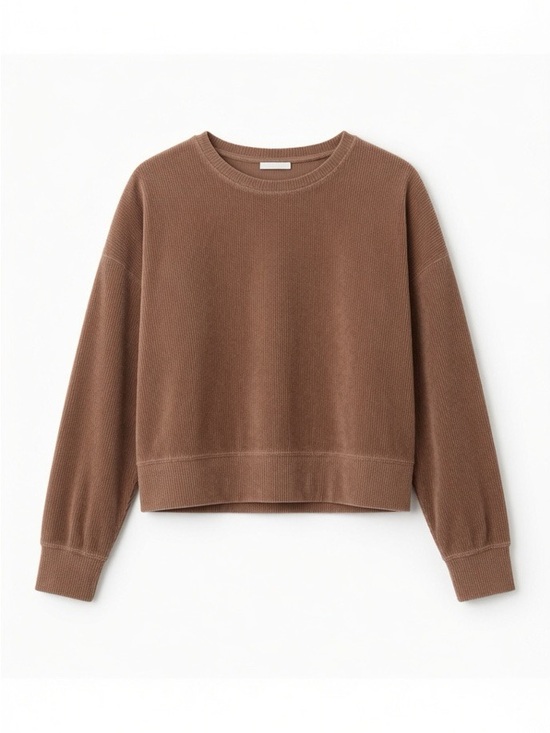 Z Supply Tops - Z Supply Brown Corduroy Cropped Sweatshirt Top in Small